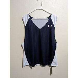 NWT Under Armour HeatGear Men's L Reversible Mesh Lacrosse Tank Top Jersey Blue